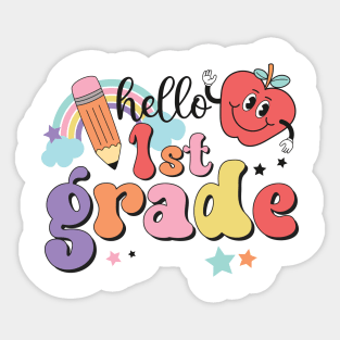 Vintage Hello First Grade Sticker